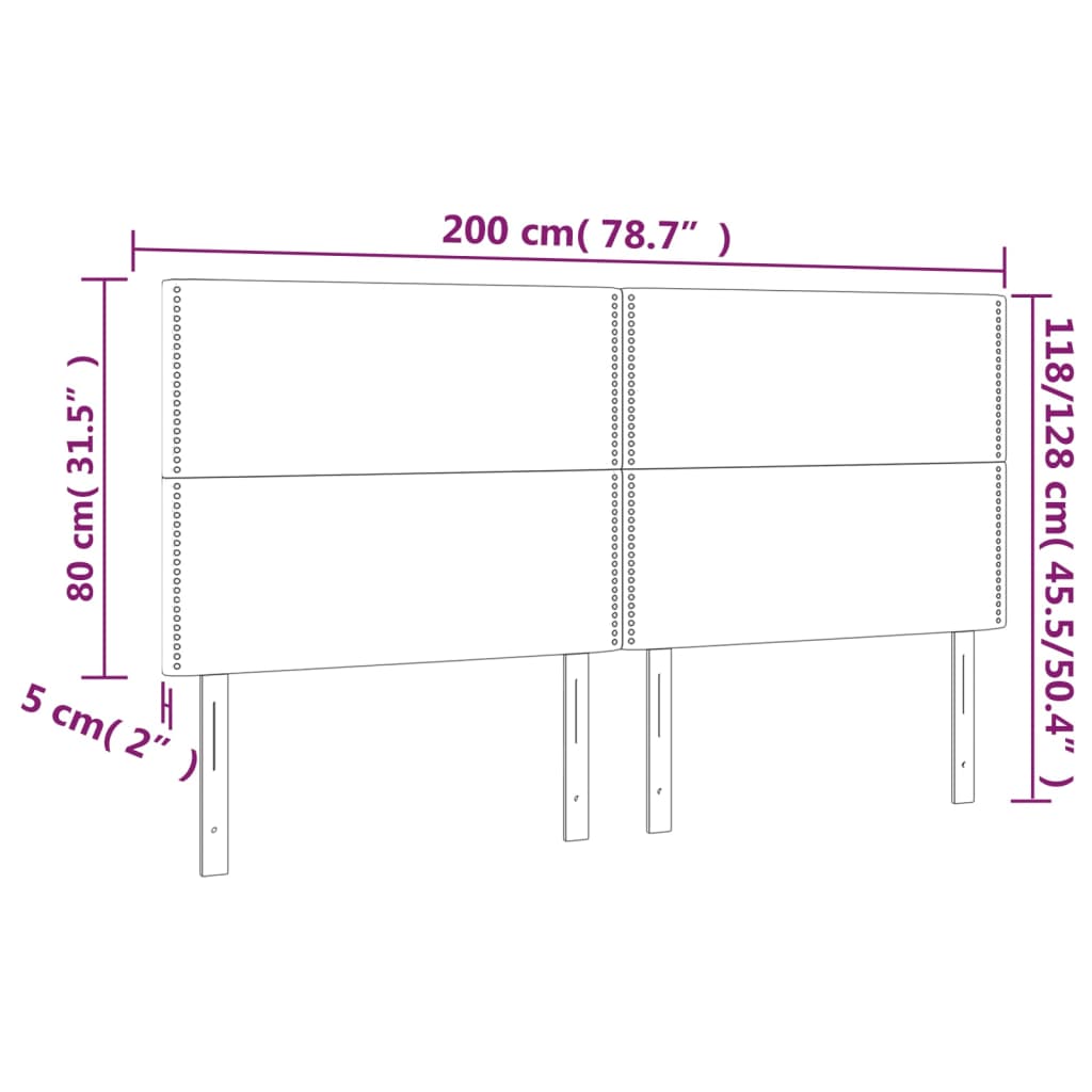 Galvūgalis su LED, šviesiai pilkas, 200x5x118/128cm, audinys