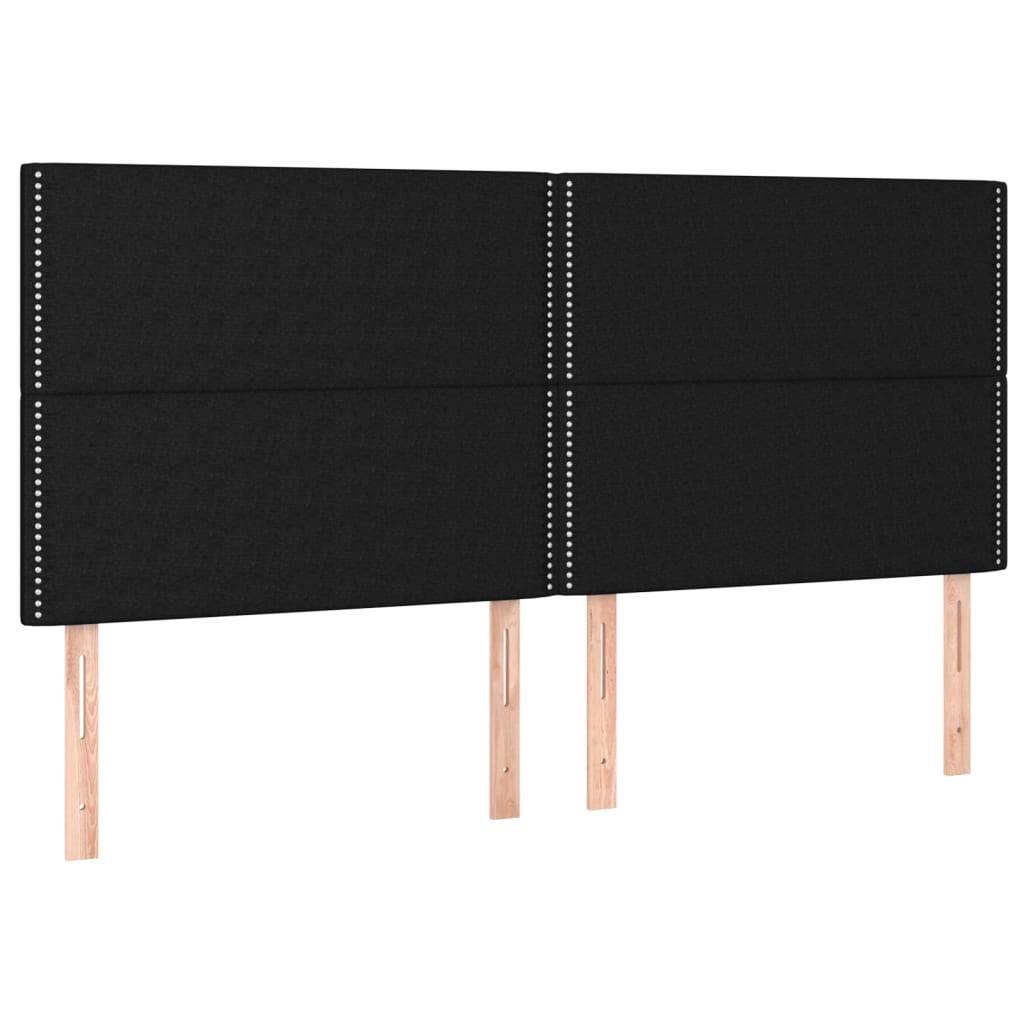 Galvūgalis su LED, juodos spalvos, 200x5x118/128cm, audinys