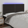 Galvūgalis su LED, juodos spalvos, 200x5x118/128cm, audinys