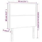 Galvūgalis su LED, tamsiai pilkas, 90x5x118/128cm, aksomas