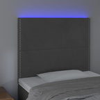 Galvūgalis su LED, tamsiai pilkas, 100x5x118/128cm, aksomas