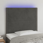 Galvūgalis su LED, tamsiai pilkas, 100x5x118/128cm, aksomas