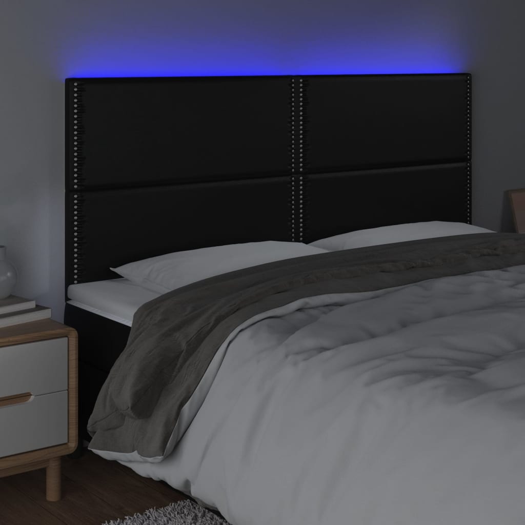 Galvūgalis su LED, juodos spalvos, 200x5x118/128 cm