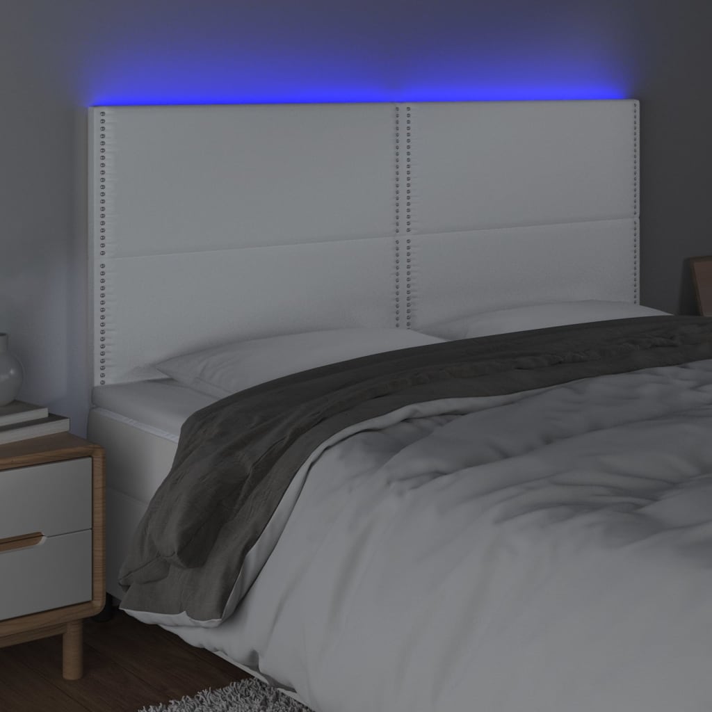 Galvūgalis su LED, baltos spalvos, 200x5x118/128 cm