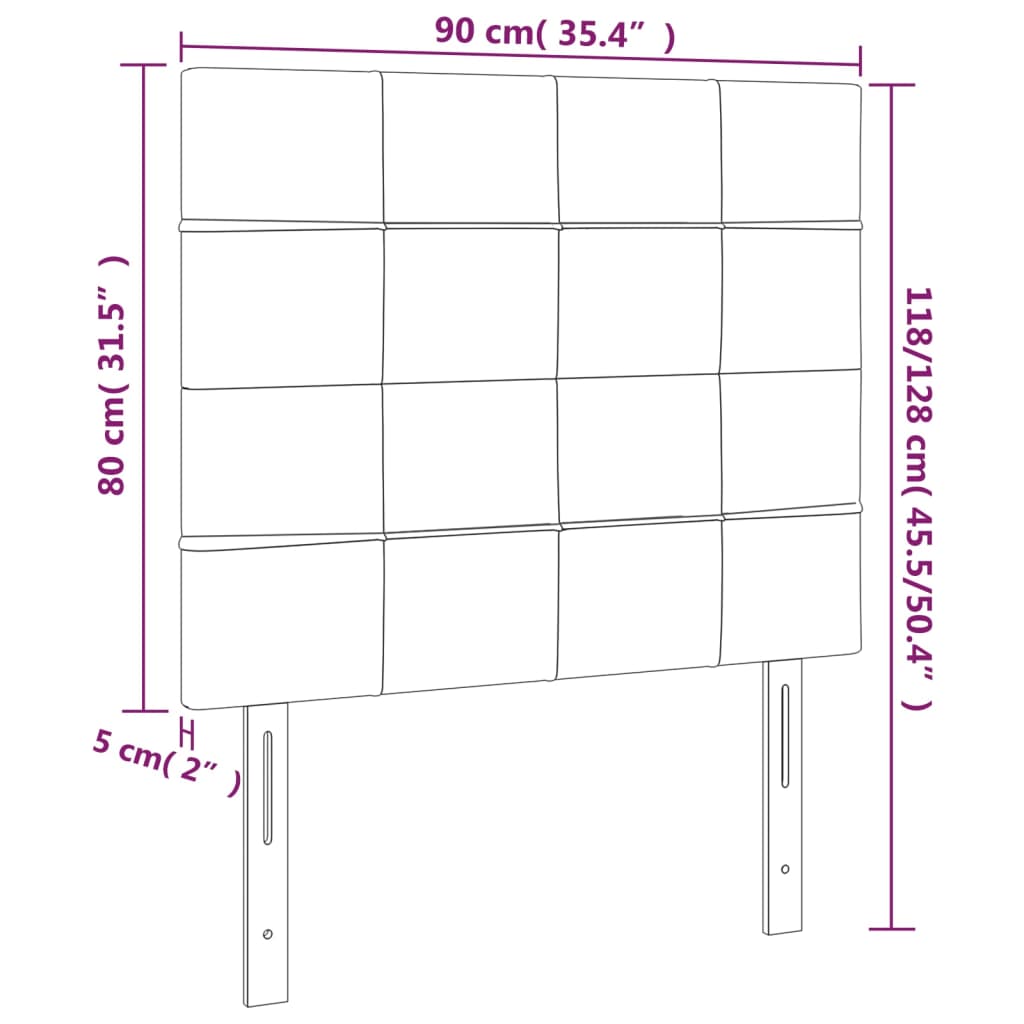 Galvūgalis su LED, tamsiai rudos spalvos, 90x5x118/128cm