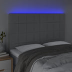 Galvūgalis su LED, šviesiai pilkas, 144x5x118/128cm, audinys
