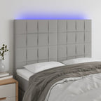 Galvūgalis su LED, šviesiai pilkas, 144x5x118/128cm, audinys