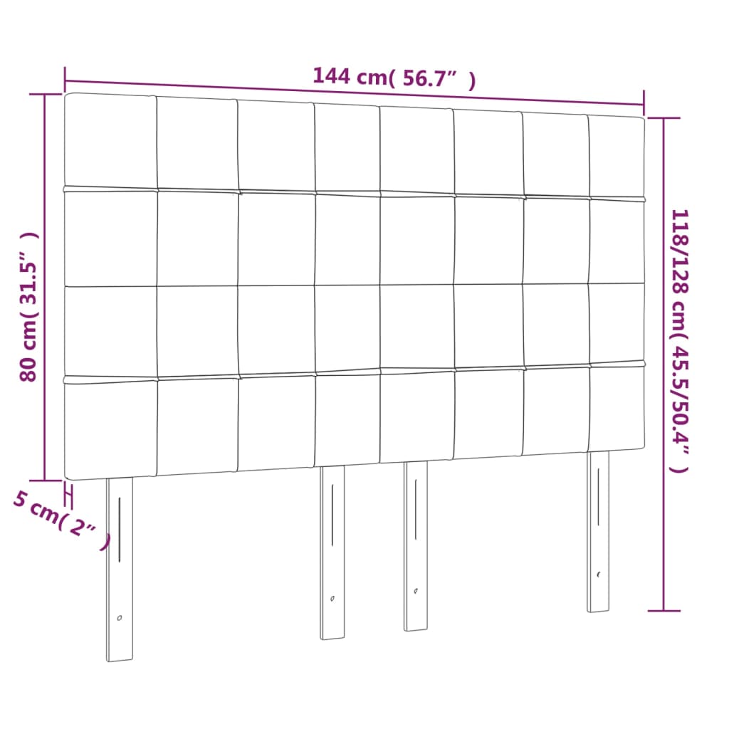 Galvūgalis su LED, taupe spalvos, 144x5x118/128cm, audinys