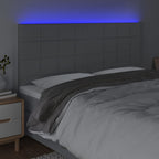 Galvūgalis su LED, šviesiai pilkas, 160x5x118/128cm, audinys
