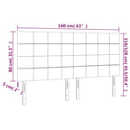 Galvūgalis su LED, šviesiai pilkas, 160x5x118/128cm, audinys