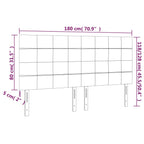 Galvūgalis su LED, tamsiai pilkas, 180x5x118/128cm, audinys