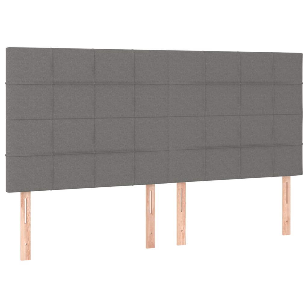 Galvūgalis su LED, tamsiai pilkas, 200x5x118/128cm, audinys