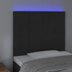 Galvūgalis su LED, juodos spalvos, 90x5x118/128cm, aksomas