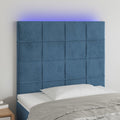 Galvūgalis su LED, tamsiai mėlynas 90x5x118/128cm, aksomas