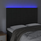 Galvūgalis su LED, juodos spalvos, 144x5x118/128cm, aksomas