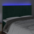 Galvūgalis su LED, tamsiai žalias, 160x5x118/128cm, aksomas