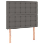 Galvūgalis su LED, pilkas, 100x5x118/128cm, dirbtinė oda