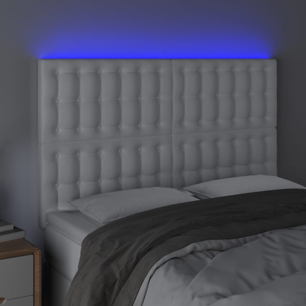 Galvūgalis su LED, baltos spalvos, 144x5x118/128 cm