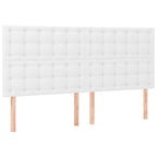Galvūgalis su LED, baltos spalvos, 180x5x118/128cm dirbtinė oda