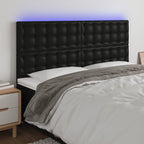 Galvūgalis su LED, juodos spalvos, 200x5x118/128 cm