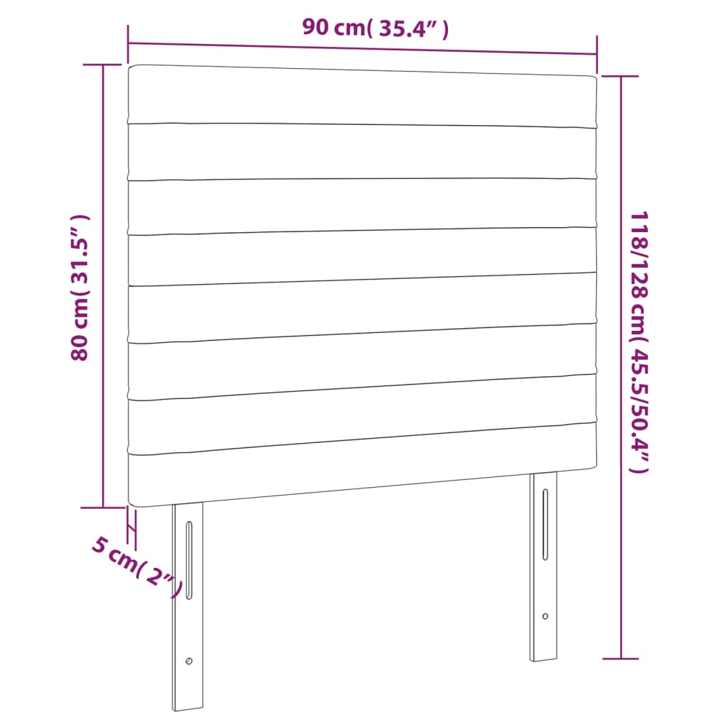 Galvūgalis su LED, tamsiai pilkas, 90x5x118/128cm, audinys