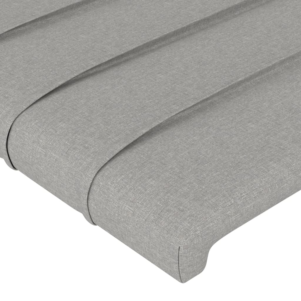 Galvūgalis su LED, šviesiai pilkas, 100x5x118/128cm, audinys