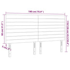 Galvūgalis su LED, tamsiai pilkas, 180x5x118/128cm, audinys