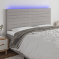 Galvūgalis su LED, šviesiai pilkas, 200x5x118/128cm, audinys