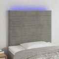 Galvūgalis su LED, šviesiai pilkas, 100x5x118/128cm, aksomas