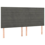 Galvūgalis su LED, tamsiai pilkas, 200x5x118/128cm, aksomas