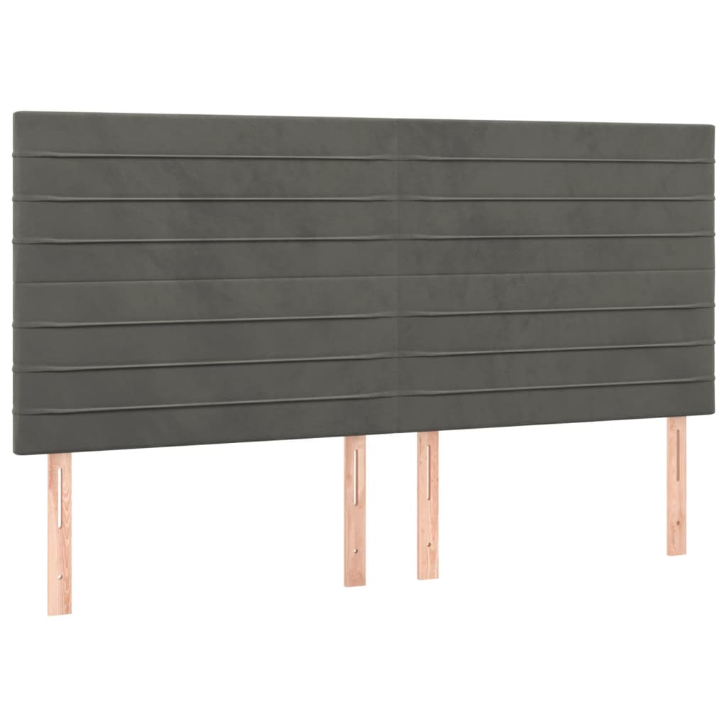 Galvūgalis su LED, tamsiai pilkas, 200x5x118/128cm, aksomas