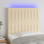 Galvūgalis su LED, kreminės spalvos, 100x5x118/128cm, audinys