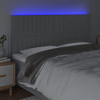 Galvūgalis su LED, šviesiai pilkas, 200x5x118/128cm, audinys