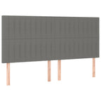 Galvūgalis su LED, tamsiai pilkas, 200x5x118/128cm, audinys
