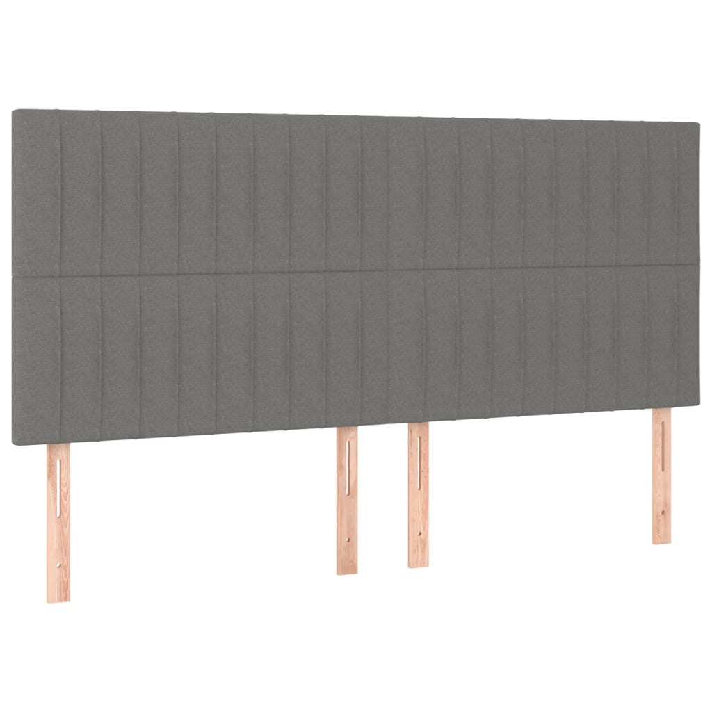 Galvūgalis su LED, tamsiai pilkas, 200x5x118/128cm, audinys