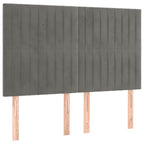 Galvūgalis su LED, šviesiai pilkas, 144x5x118/128cm, aksomas