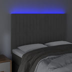 Galvūgalis su LED, tamsiai pilkas, 144x5x118/128cm, aksomas