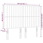 Galvūgalis su LED, tamsiai pilkas, 144x5x118/128cm, aksomas