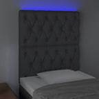 Galvūgalis su LED, tamsiai pilkas, 80x7x118/128cm, audinys
