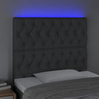 Galvūgalis su LED, tamsiai pilkas, 90x7x118/128cm, audinys