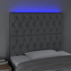 Galvūgalis su LED, šviesiai pilkas, 100x7x118/128cm, audinys
