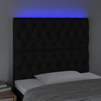 Galvūgalis su LED, juodos spalvos, 100x7x118/128cm, audinys
