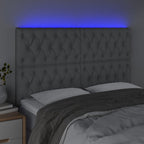 Galvūgalis su LED, šviesiai pilkas, 160x7x118/128cm, audinys