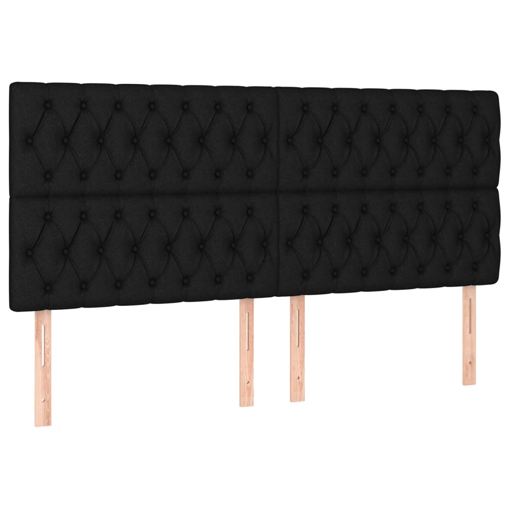 Galvūgalis su LED, juodos spalvos, 180x7x118/128cm, audinys