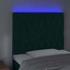 Galvūgalis su LED, tamsiai žalias, 100x7x118/128cm, aksomas