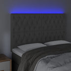 Galvūgalis su LED, tamsiai pilkas, 144x7x118/128cm, aksomas