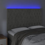 Galvūgalis su LED, šviesiai pilkas, 160x7x118/128cm, aksomas