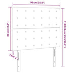 Galvūgalis su LED, juodos spalvos, 90x5x118/128cm, audinys