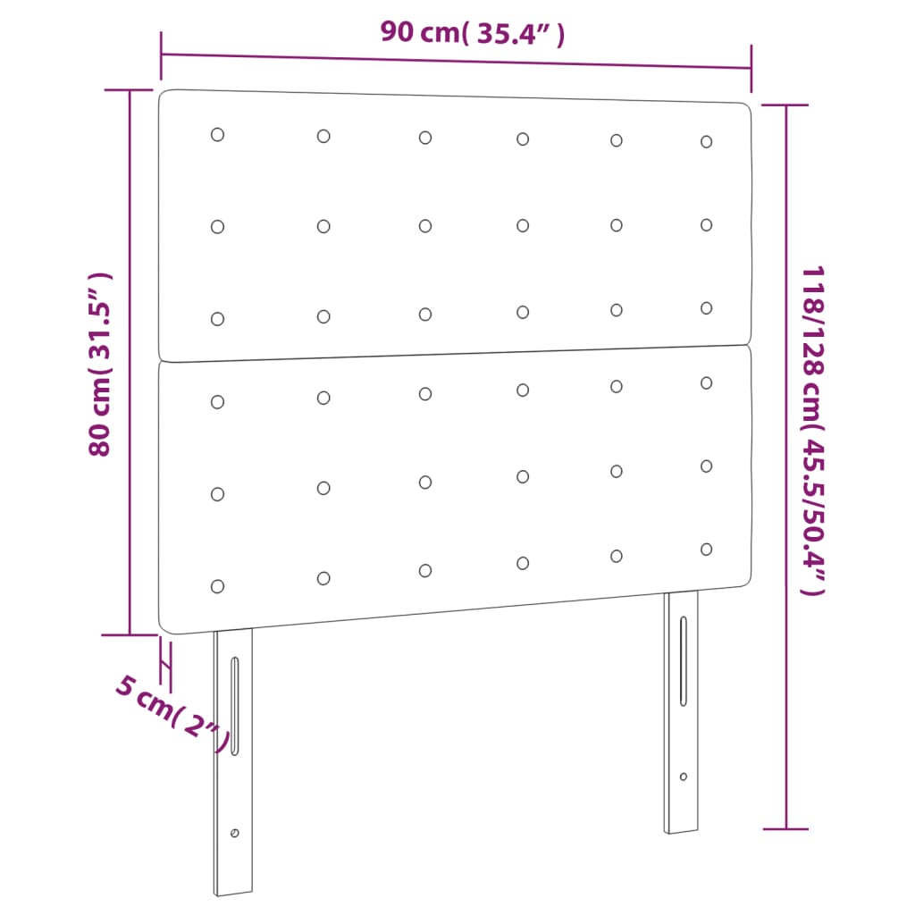 Galvūgalis su LED, juodos spalvos, 90x5x118/128cm, audinys