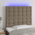 Galvūgalis su LED, taupe spalvos, 100x5x118/128cm, audinys